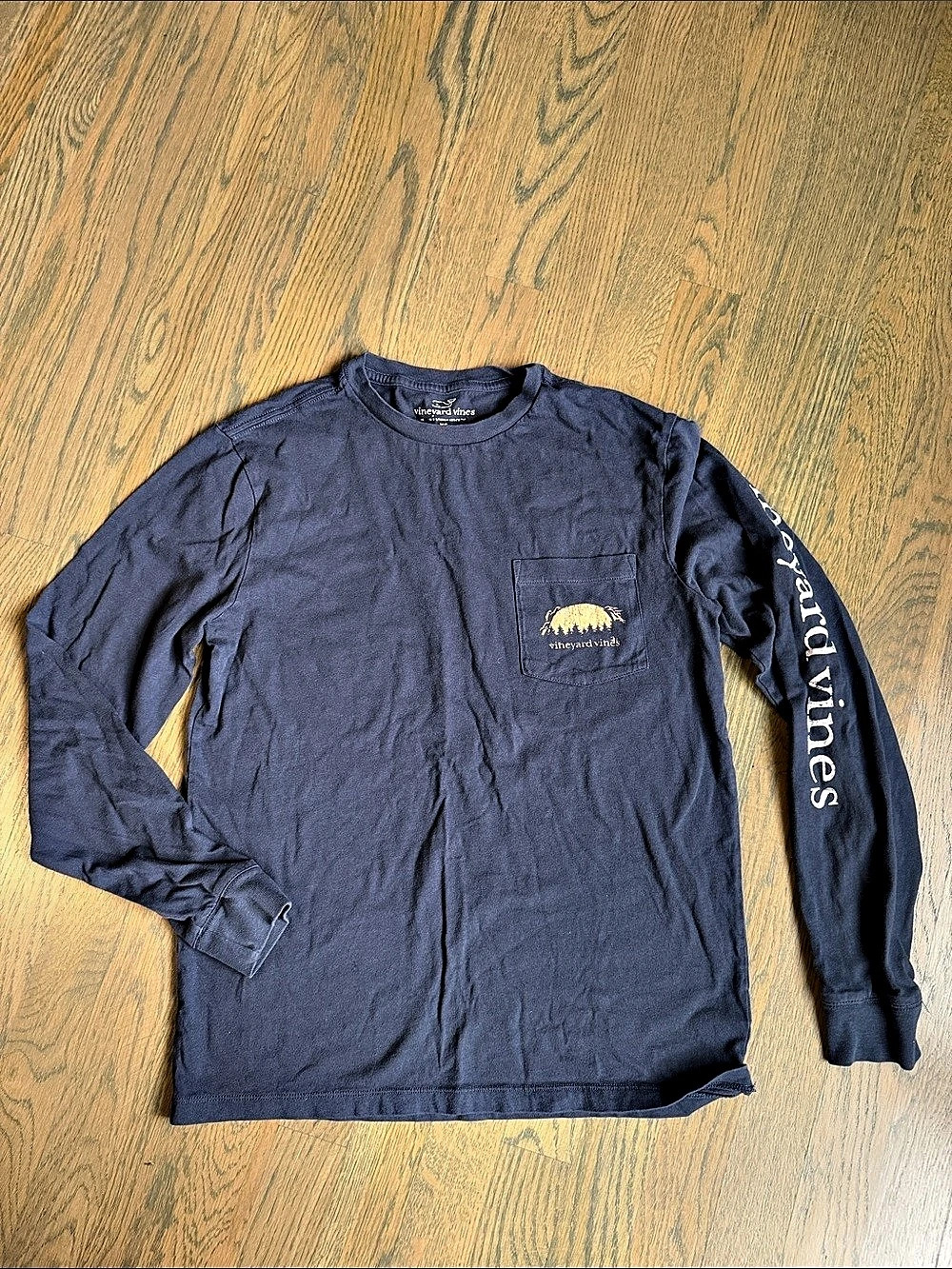 Vineyard Vines Long-Sleeve Pocket T-Shirt Blue & Red YS